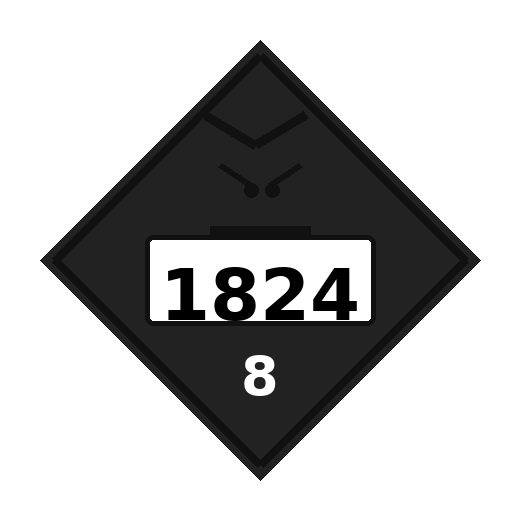 Corrosive hazardous material placard example