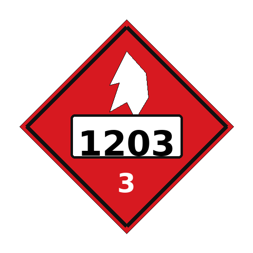 Flammable hazardous material placard example