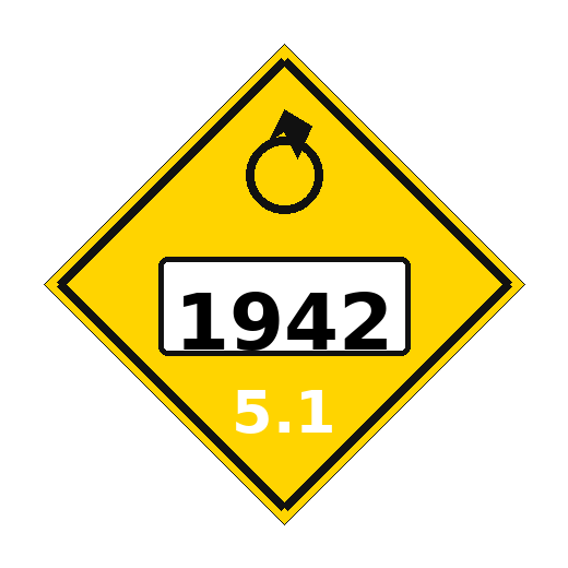 Oxidizer hazardous material placard example