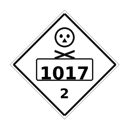 Poison gas hazardous material placard example